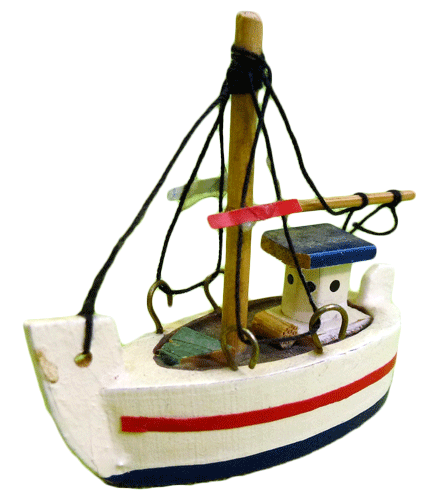 Деревянная рыбацкая лодка в миниатюре