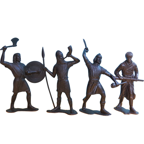 Набор пластмассовых солдатиков (красноармейцы и викинги)
