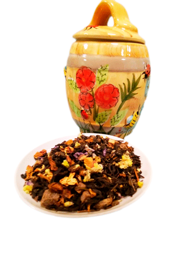 Чай с фруктовыми добавками и лепестками цветов