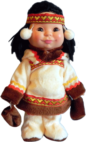Кукла – девочка, одетая в стилизованный костюм народов Севера