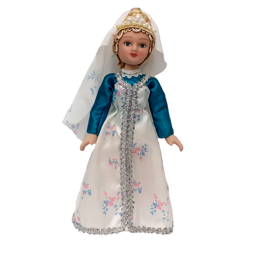 Фарфоровая кукла  в свадебном костюме Псковской губернии