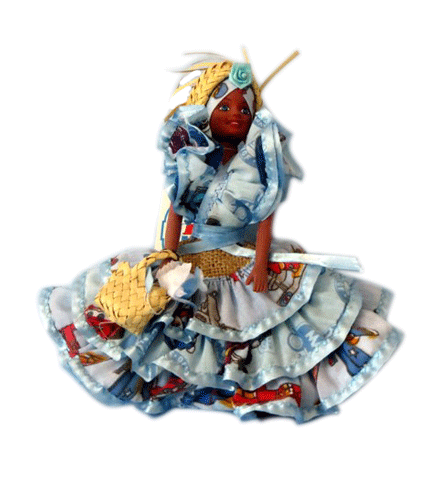 Кукла в костюме доминиканской танцовщицы
