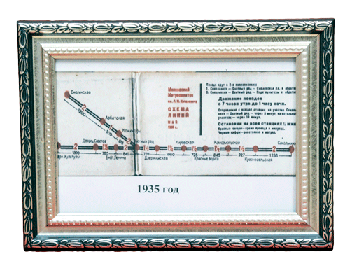 Схема Московского метрополитена 1935 год