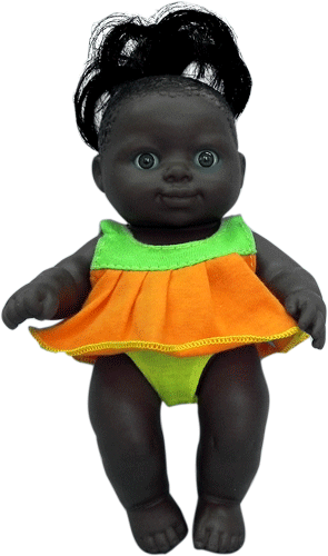 Кукла – малышка с «кожей» шоколадного цвета